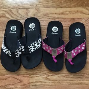 Yellow Box flip flops bundle